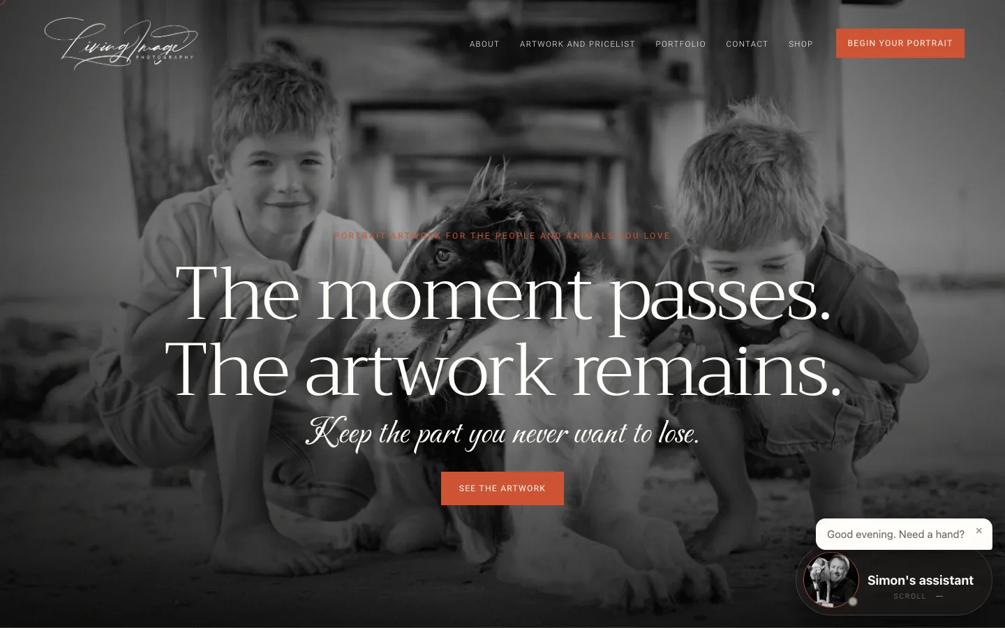 Living Image Photography with Simon's assistant on shift